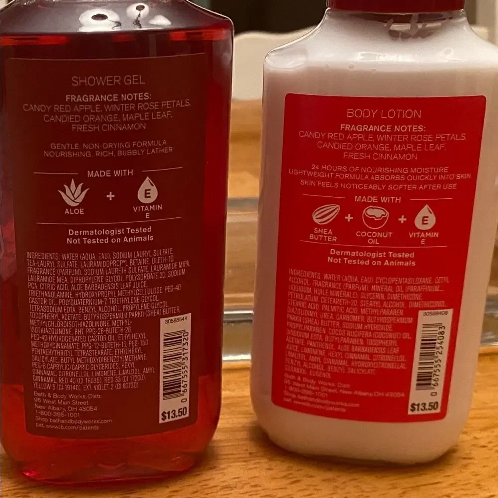 Christmas Winter Candy Apple Set Bath & Body Works Shower Gel & Body Lot…